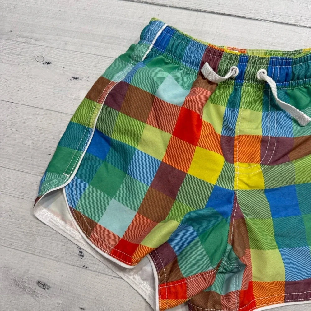 Hanna Andersson‎ boys colorful plaid swims shorts 100/4